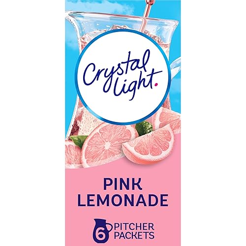 Crystal Light Limonada rosa sin azúcar mezcla de bebidas en polvo con sabor natural 6 paquetes de jarra
