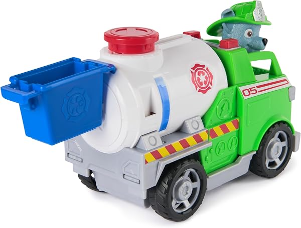 Paw Patrol Fire Rescue: Autocisterna Antincendio di Rocky con Personaggio, Tenaglia e Camion Giocattolo, Giocattoli per Bambini e Bambine, 3+ Anni - 4