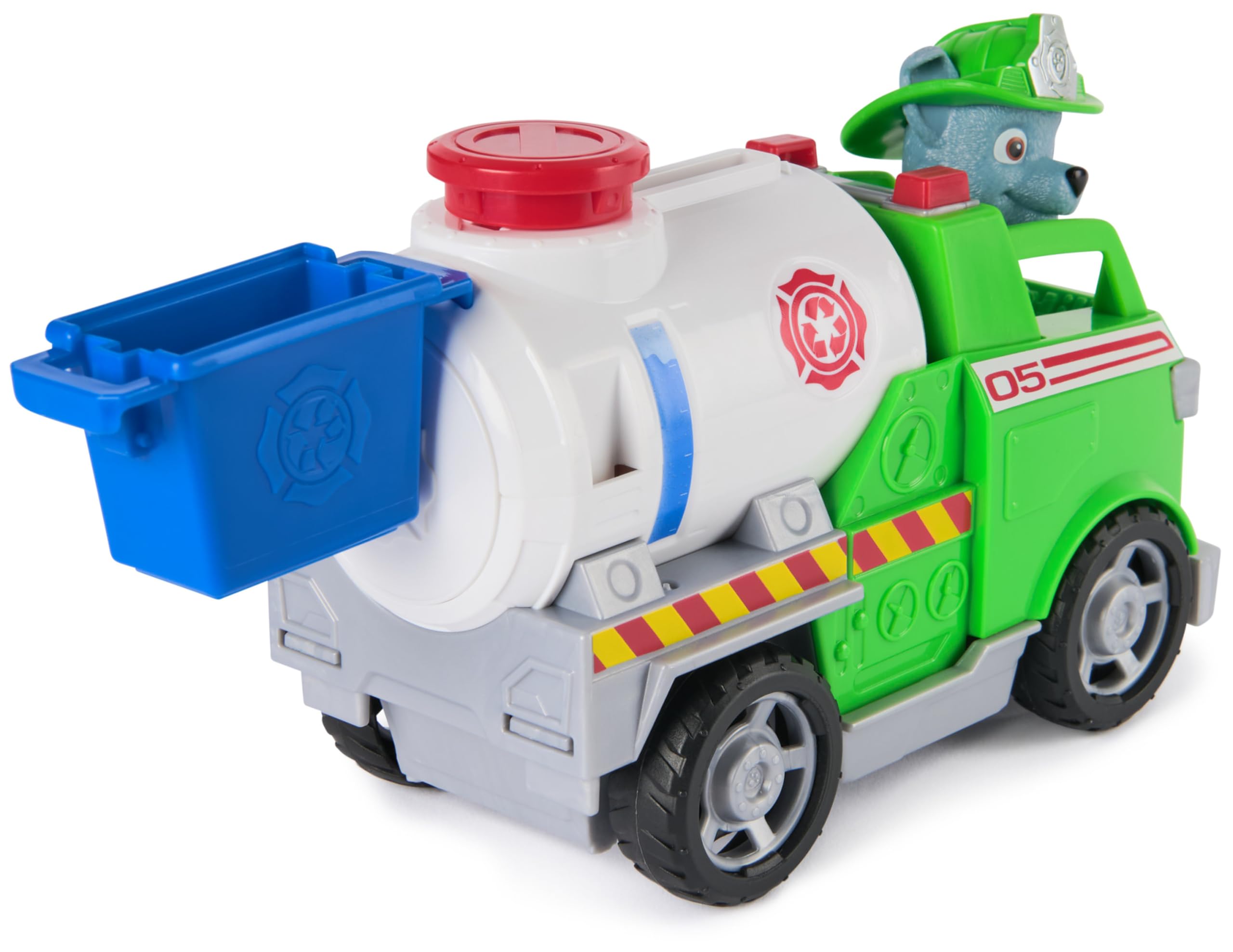 Paw Patrol Fire Rescue: Autocisterna Antincendio di Rocky con Personaggio, Tenaglia e Camion Giocattolo, Giocattoli per Bambini e Bambine, 3+ Anni