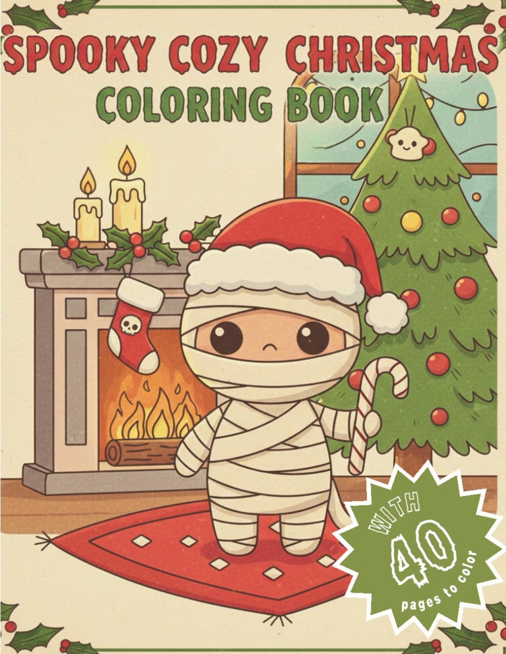 Spooky Christmas Coloring Book: Kawaii Creepy-Cute Holiday Illustrations with Cozy Gothic Scenes for Adults (Xmas)