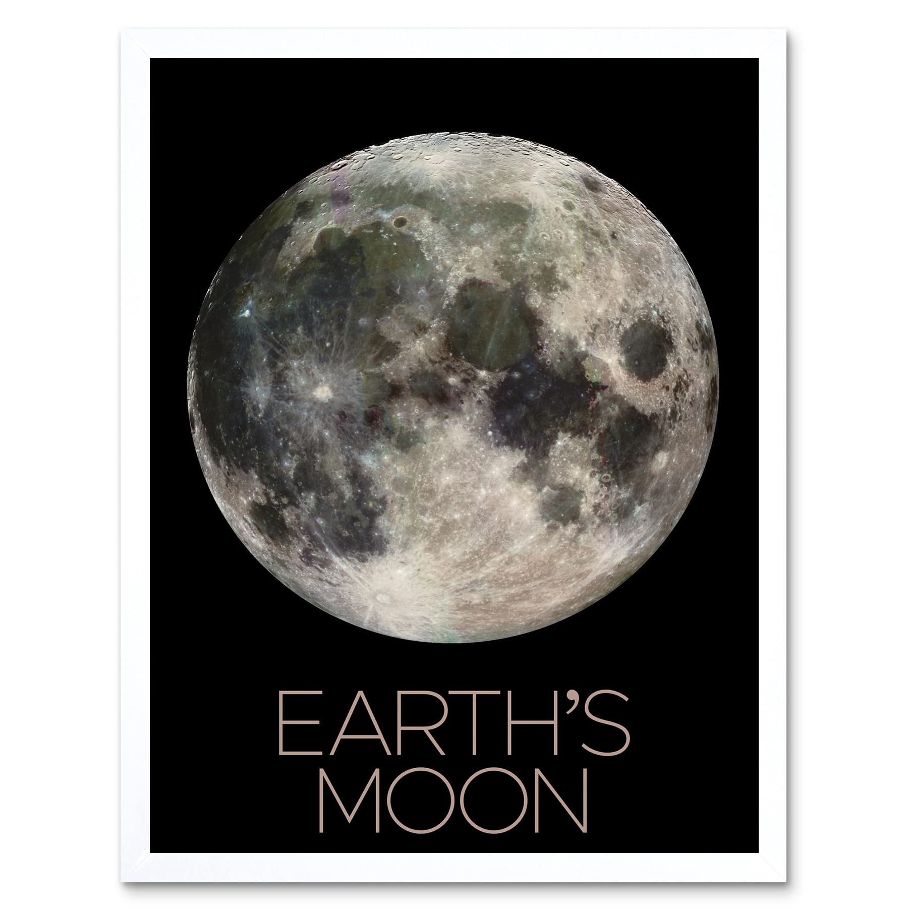 Artery8 NASA Our Solar System Earth's Moon Lunar Galileo Image Art Print Framed Poster Wall Decor 12x16 inch