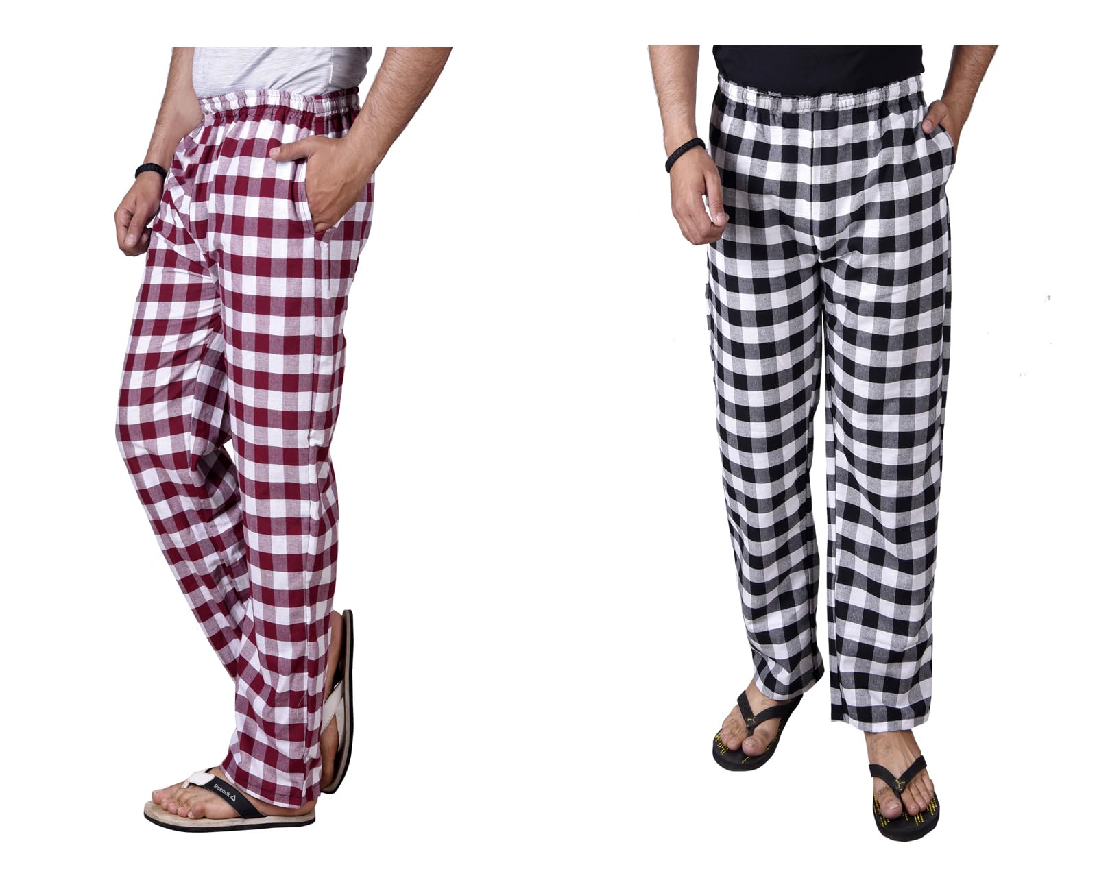 letz dezine Comfortable and Stylish Cotton Check Pyjama for Men - Stay Cozy All Day Night! Pack of 2, (Free Size, Multicolor LDS11466)-picture-16