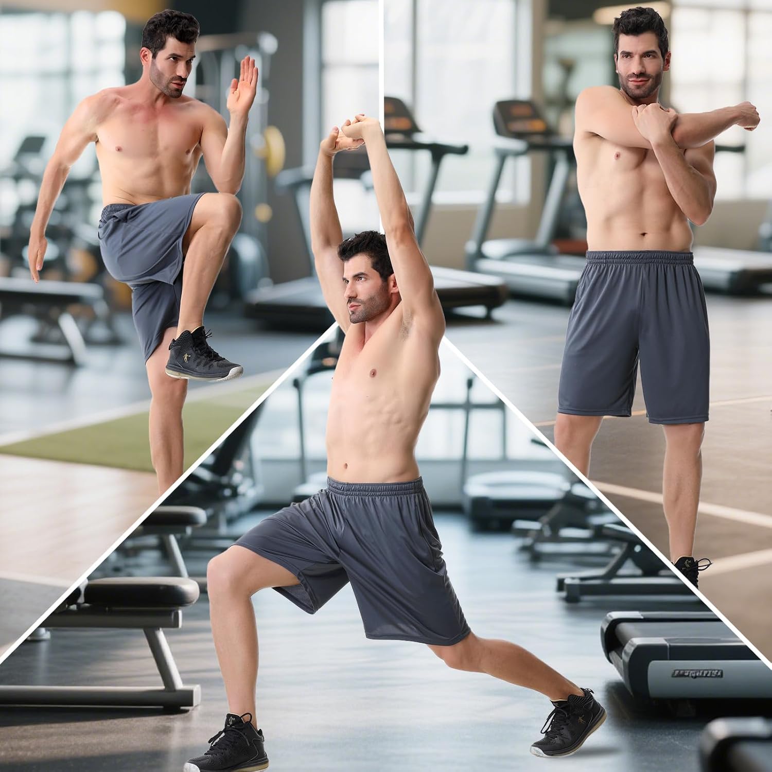 Athletic Gym Shorts for Men - Quick Dry Men's Basketball Shorts with Pockets, Running Workout Activewear - Image 7