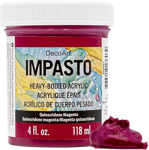 Miniatura 10 de DecoArt Impasto Paint, tono rojo cadmio, 4 onzas líquidas, tarro