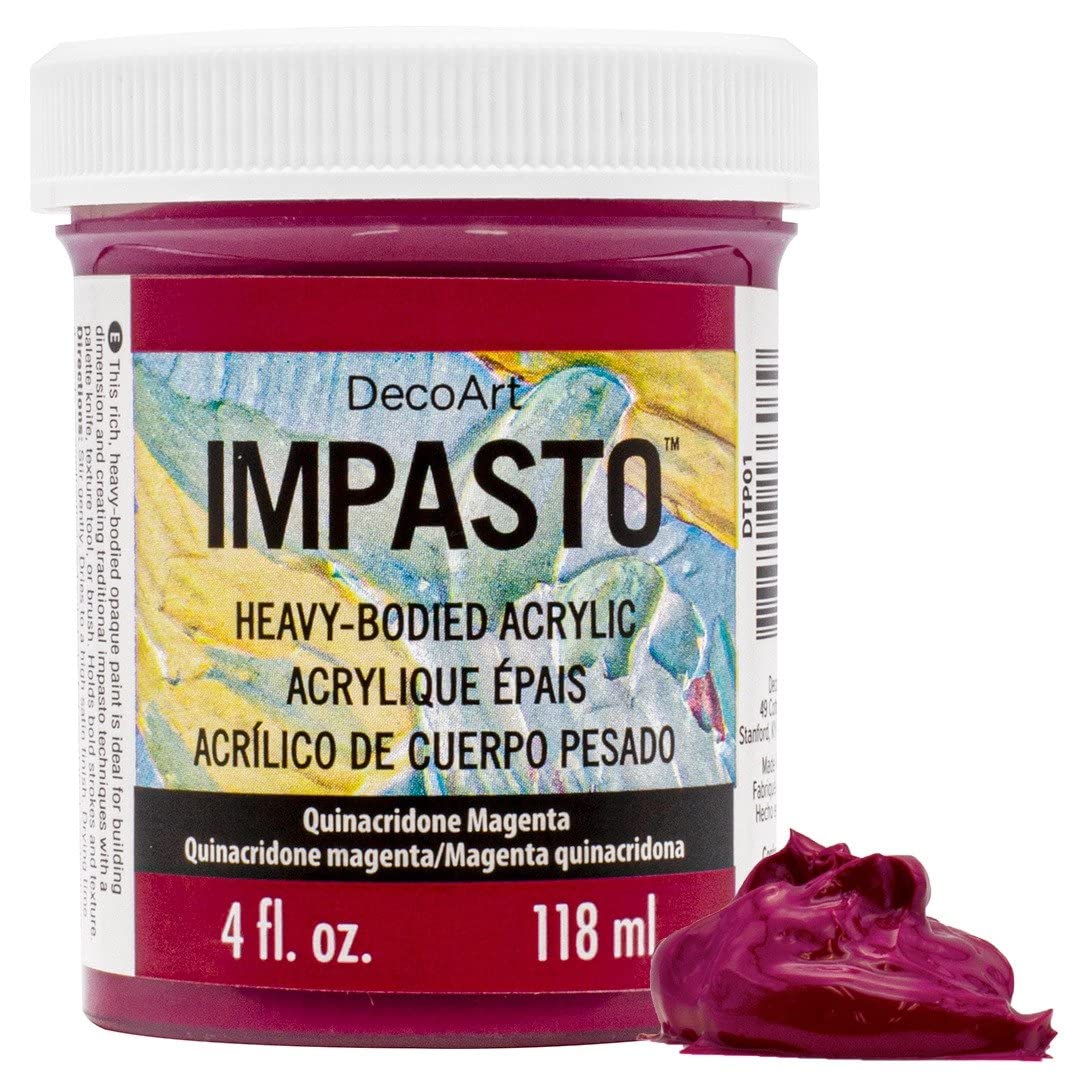 Decoart Impasto Paint 4oz-Quinacridone Magenta