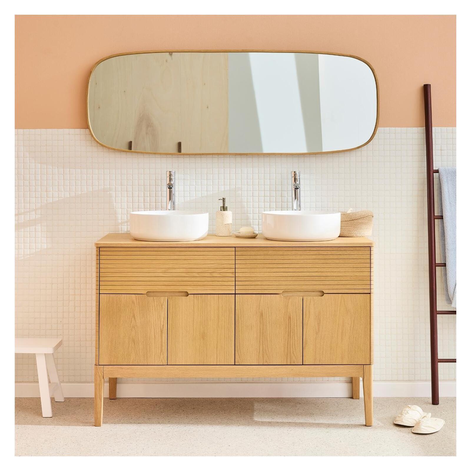 MOB-IN Mobile doppio lavabo 120 cm in rovere naturale Alaska