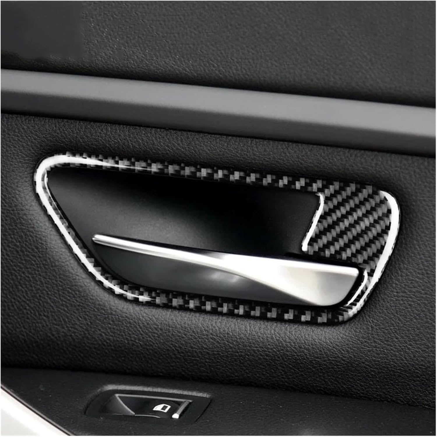 2PCS Carbon Fiber Car Interior Door Handle Cover Trim Bowl Stickers Compatible M4 F82 Accessories Car-Styling