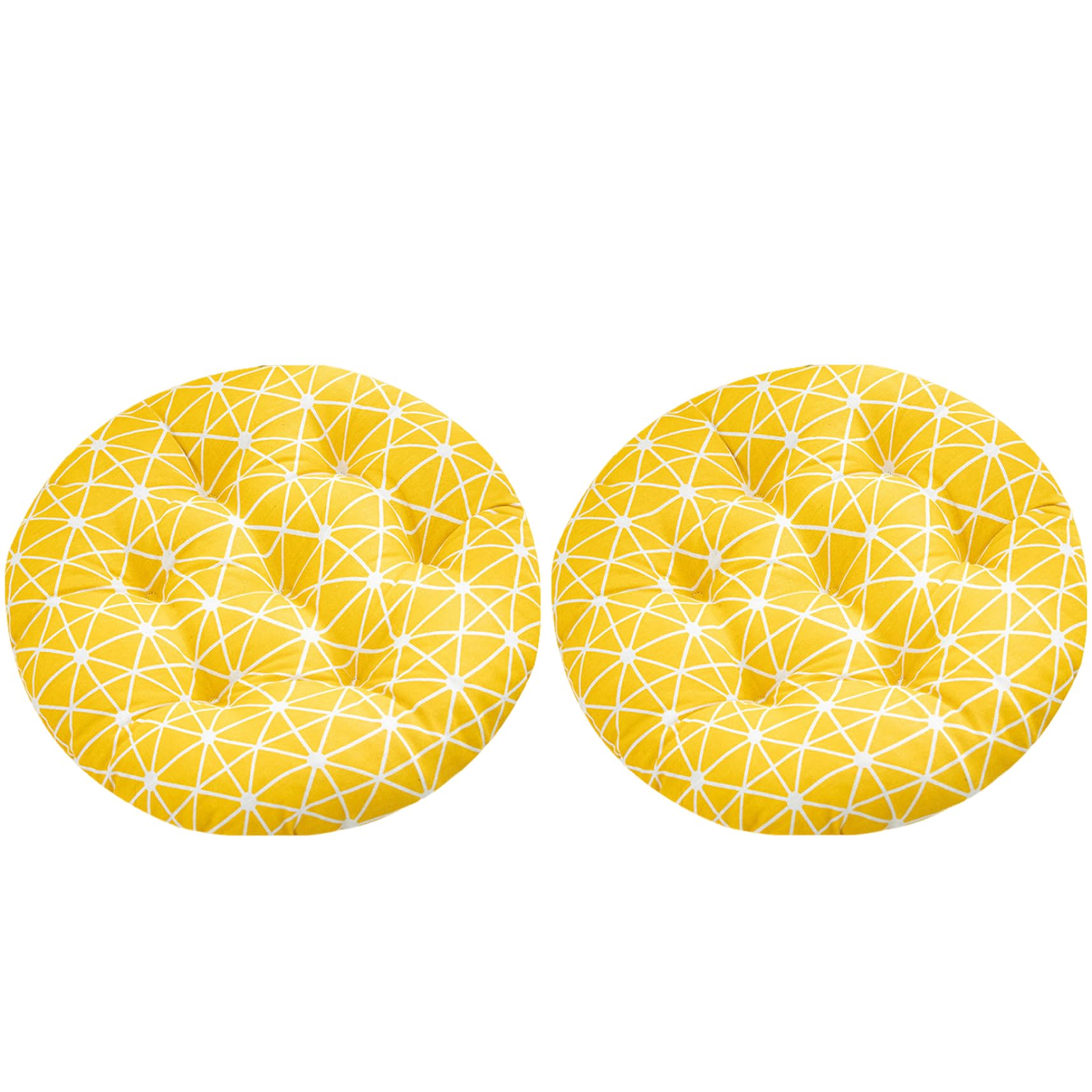 Cojines amarillos para silla redondos y gruesos de 16x16 in para exterior e interior