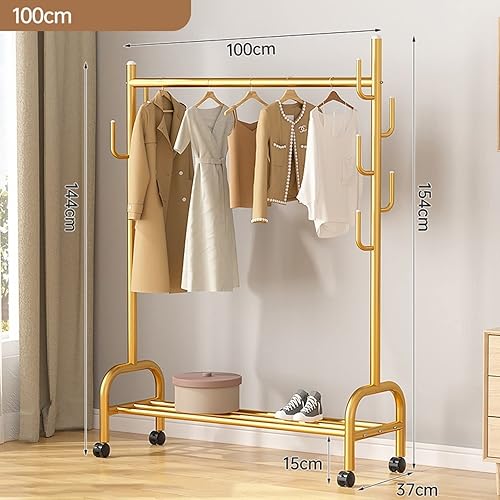 Miniatura 12 de Perchero de metal para ropa con estante inferior para colgar ropa, abrigos, faldas, camisas, suéteres, organizador de armario independiente