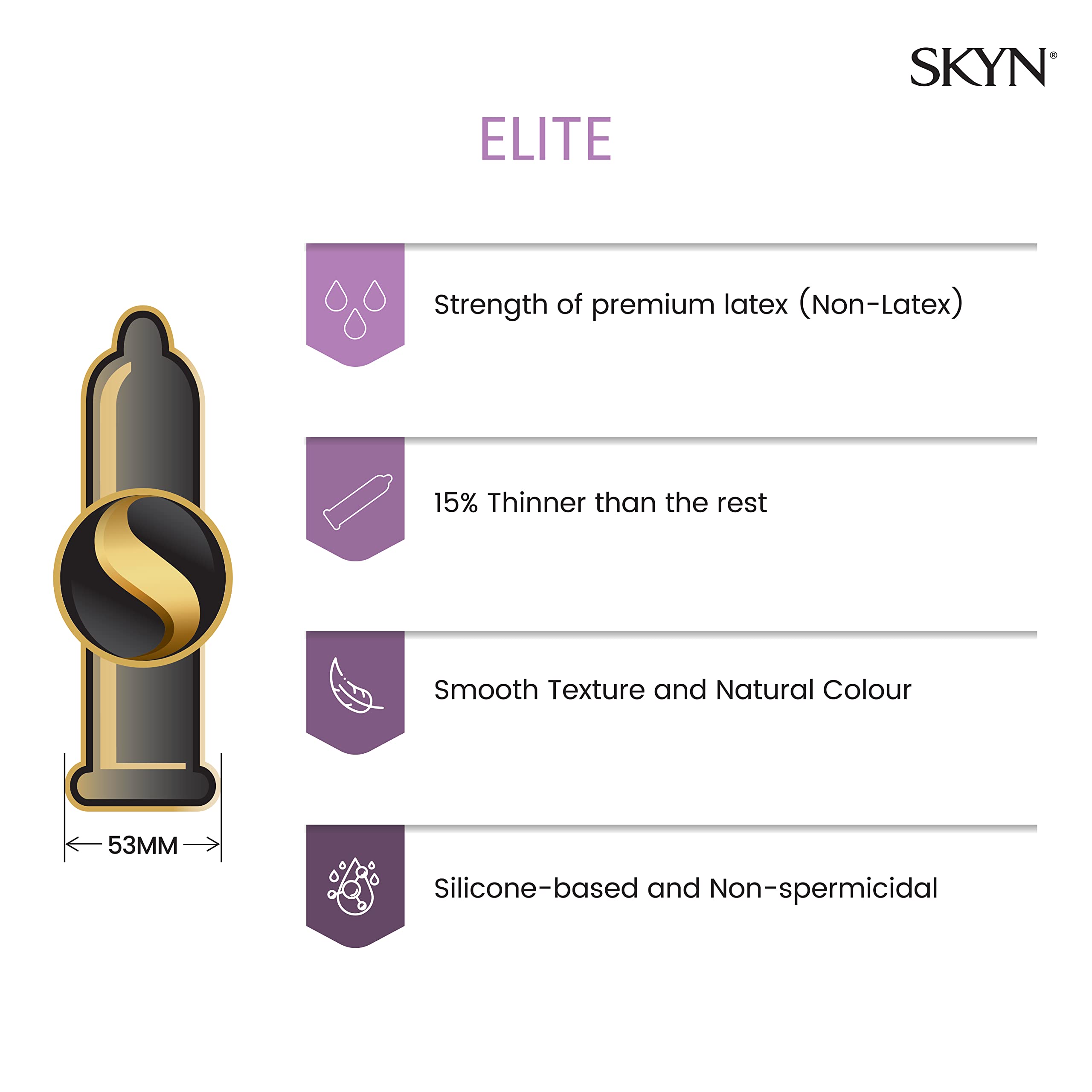SKYN Elite - Preservativi non in lattice, 60 pezzi