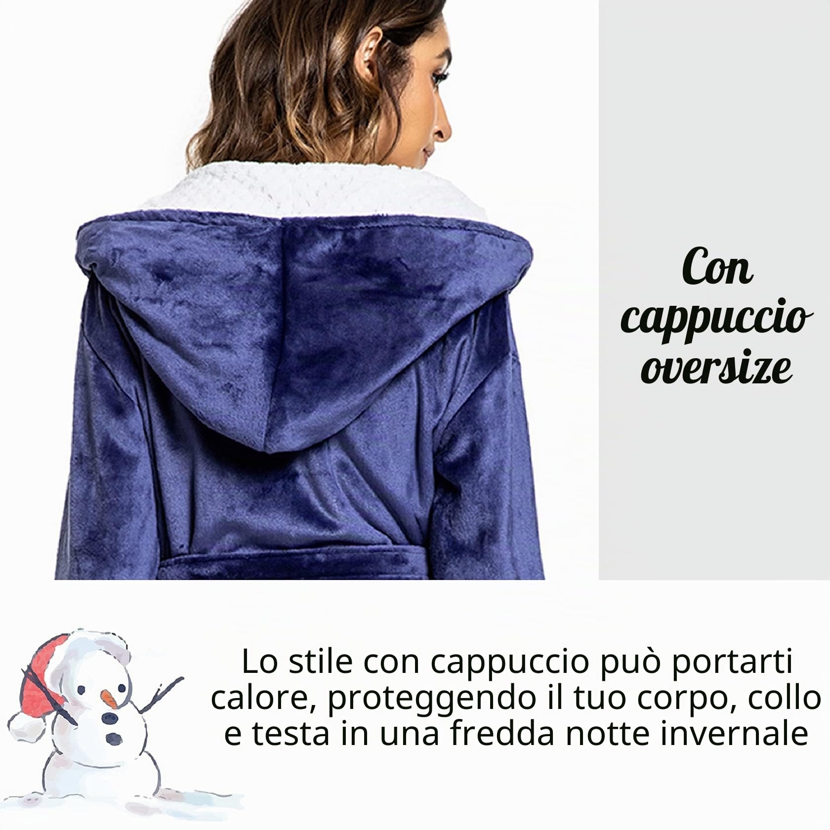 Tuopuda Accappatoio Donna con Cappuccio 2 Tasche Pigiama Kimono Vestaglia Camicia da Notte con Cintura Scollo a V Camice da Notte Nightdress per Sposa al Nubilato/Matrimoni/Feste