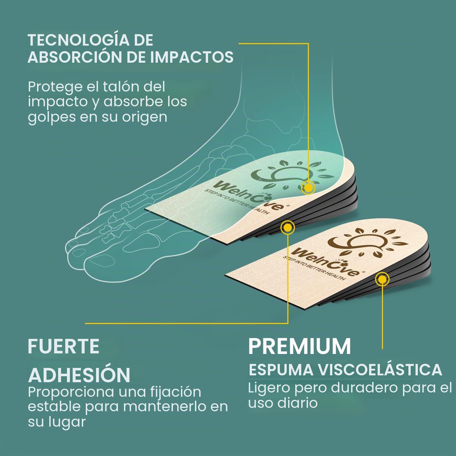 Welnove 4 capas de zapatos ajustables para piernas desiguales Discrepancia de la longitud de la pierna Dolor de talón - 1 pulgada Incremento de la altura Inserto (Beige, tamaño M)