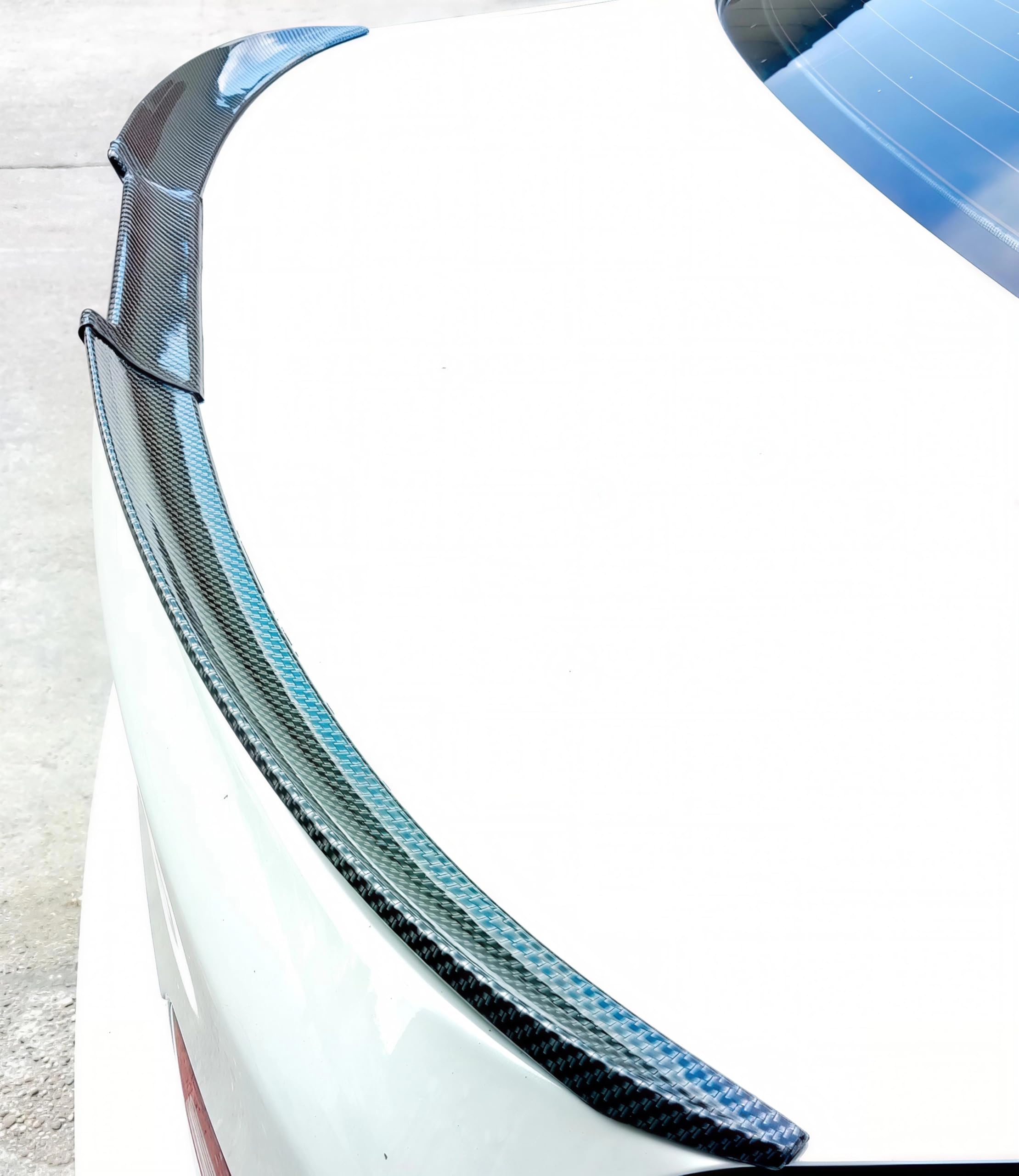 WENINETIES Rear Trunk Spoiler Wing Lip for Hyundai New Santa Fe 2019-2024 (7 Sitze), Automobile Boot Lid Splitter Deck Extension Trim Accessories Sporty Stylish,Carbon Fiber Texture