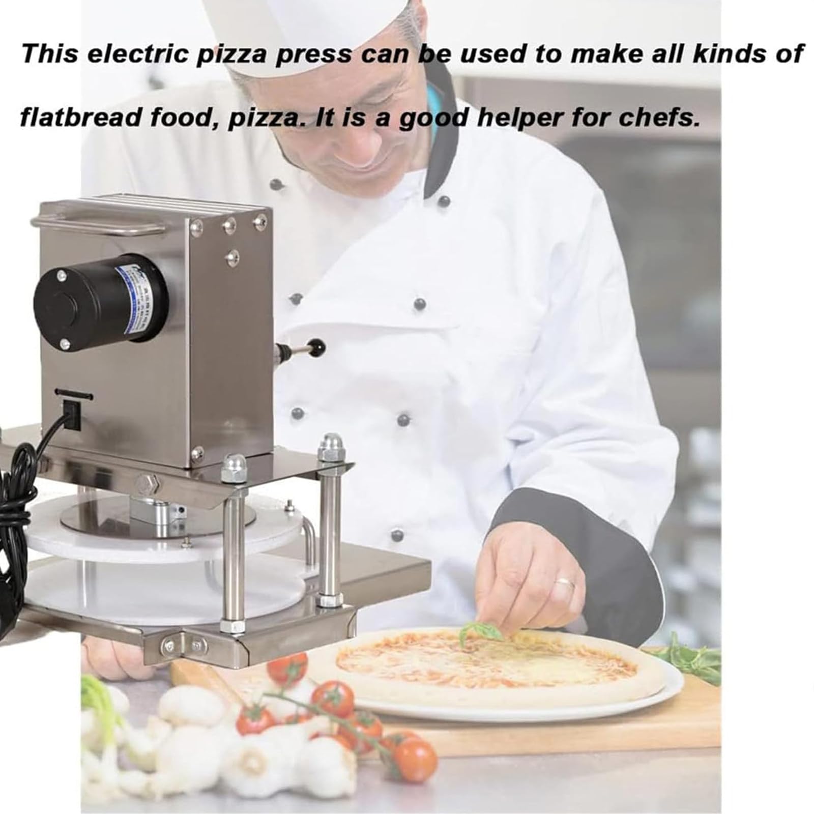 Pressa elettrica per Impasto per Pizza, 8,6 Pollici, Sfogliatrice elettrica Commerciale, Pressa per Impasto per Pizza per Pasticceria, Pressa per Torta a Mano per Pizza,Type22