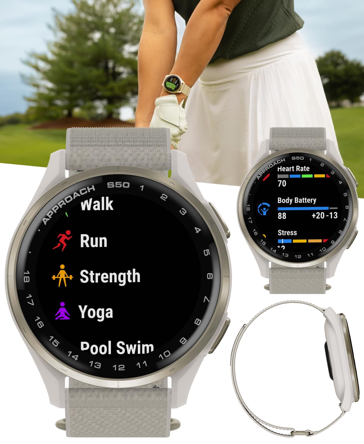 Amazon.com: Garmin Approach S50 Golf GPS Smartwatch Cream Gold