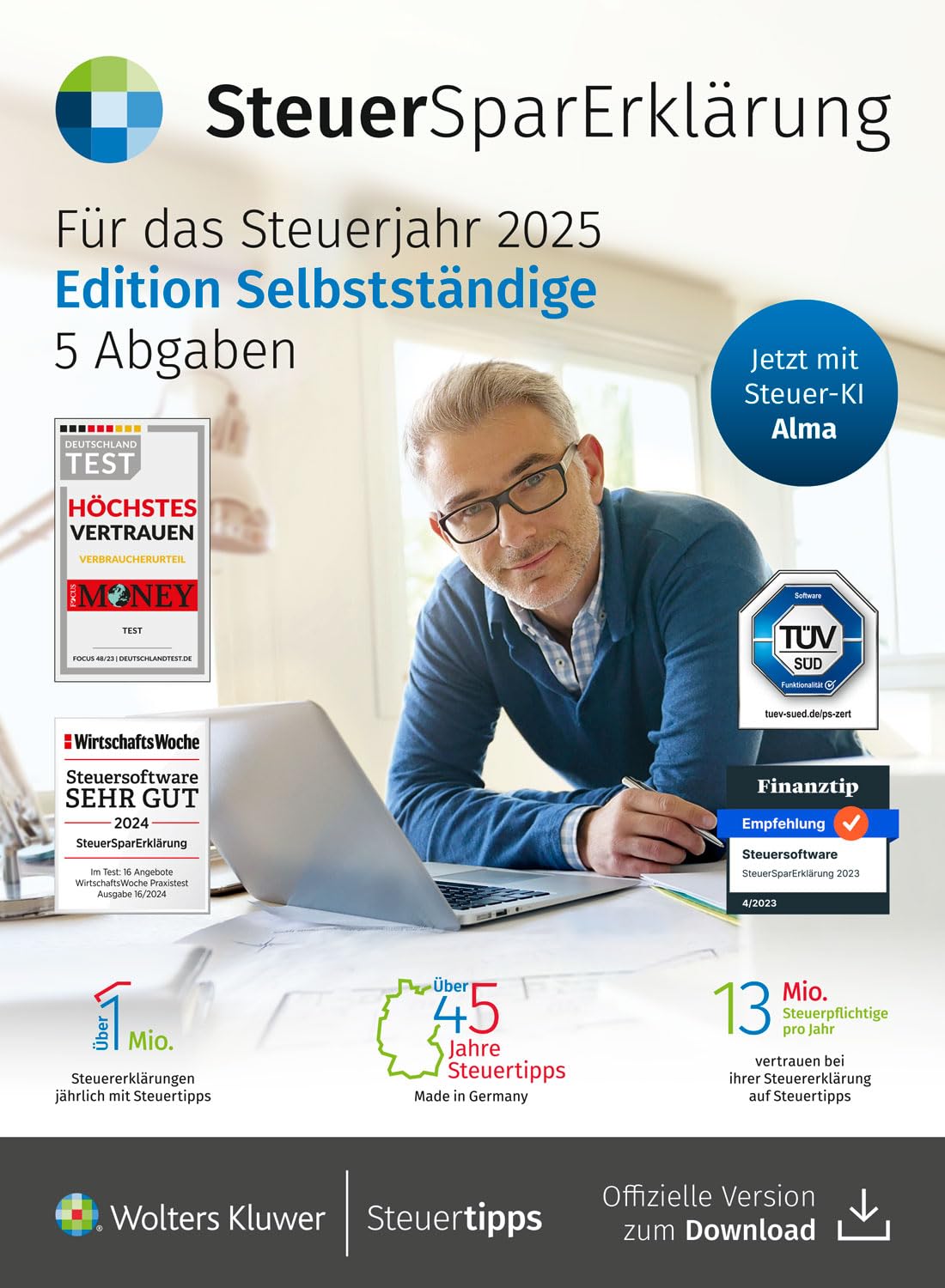 SteuerSparErklärung Selbständige 2026 I Einfache Steuererklärung, Gewerbesteuererklärung&Gewinnermittlung für das Steuerjahr 2025 mit ELSTER &Datenimport | Für Windows&Mac I Aktivierungscode per Email