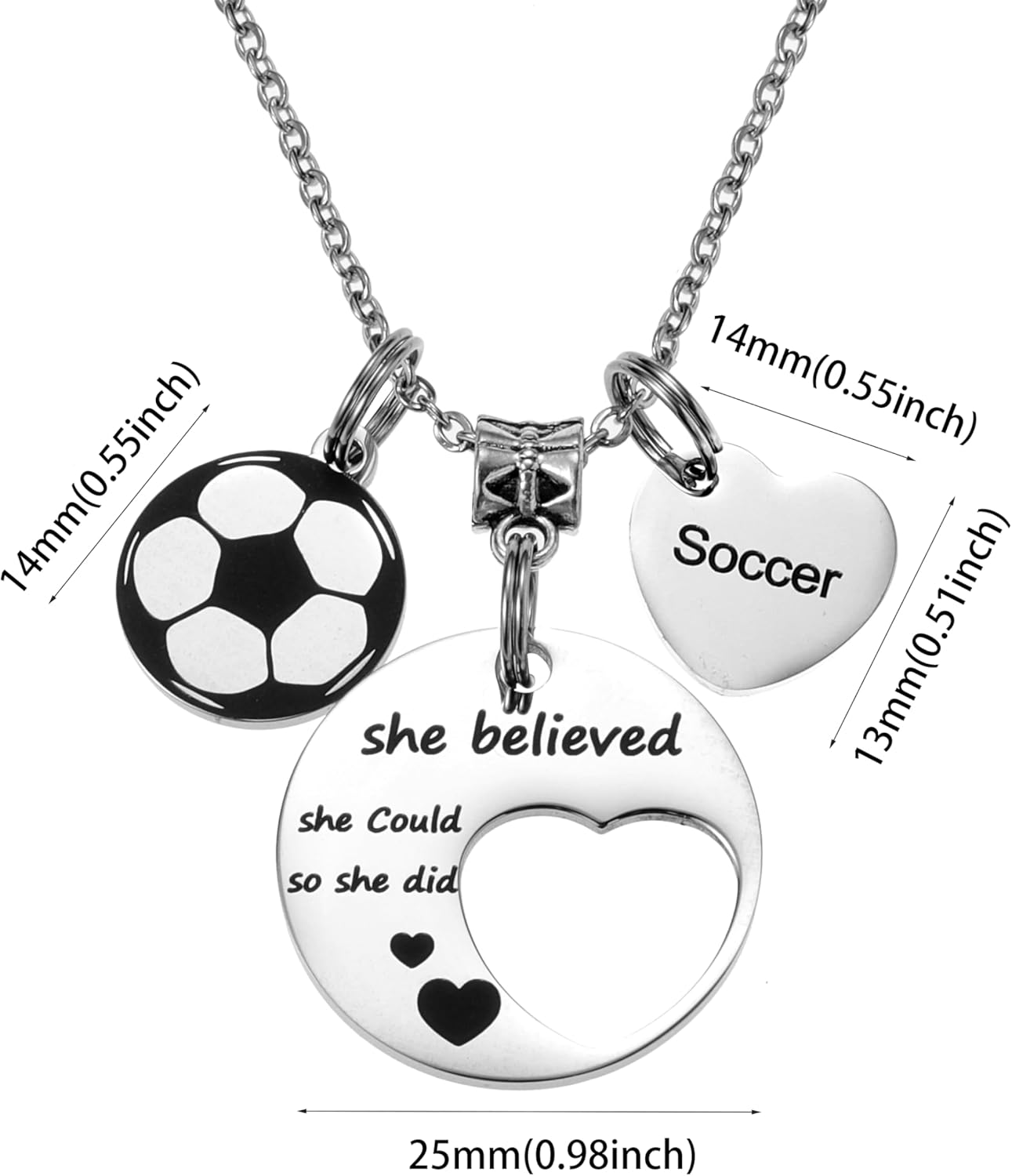 Soccer Necklace Soccer gifts for Women Sports Fan Jewelry Gift for Soccer Player - Image 3