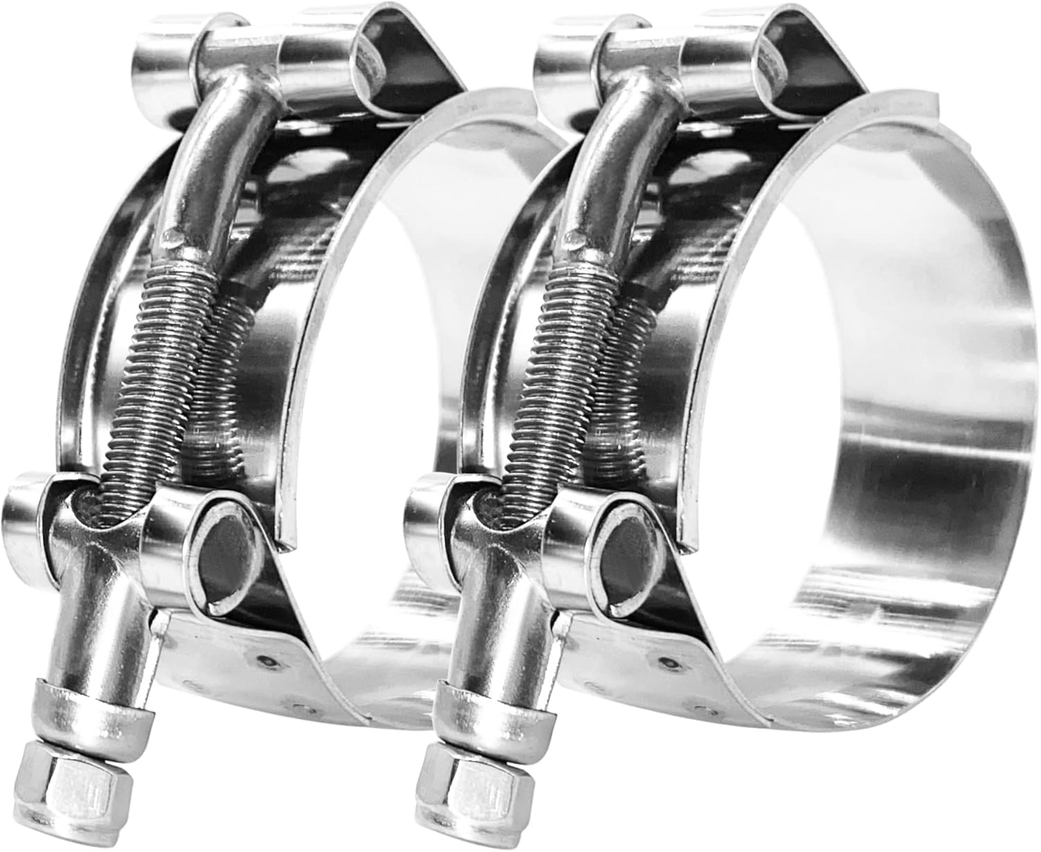 BOTTEN 2 Pack 1" T-Bolt Hose Clamp, Clamp Range 32-37mm for 1" Hose ID, hose clamps 304 Stainless Steel,hose clamp pliers and clamps heavy duty