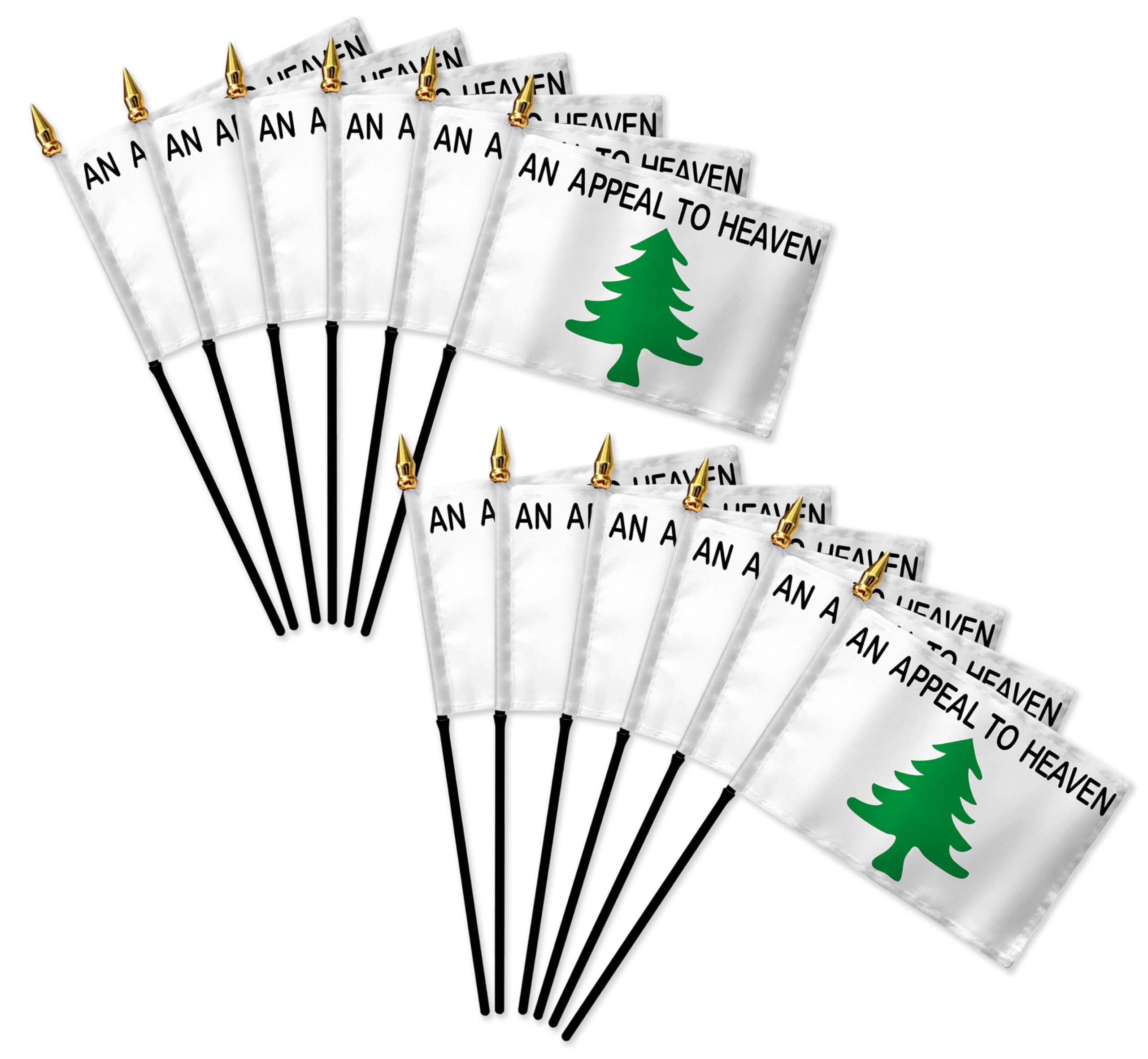 Liberty Tree 4x6in Stick Flag - 1 dozen pack