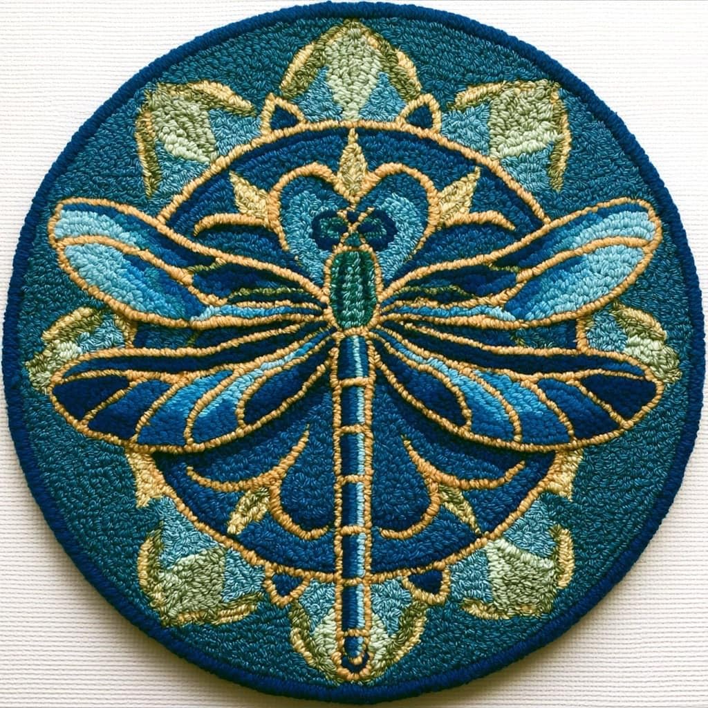 Ambattery Latch Hook Rug Kits-F Latch Hook Kits For Adults,Latch Hook Rug Kit,Animal Dragonfly