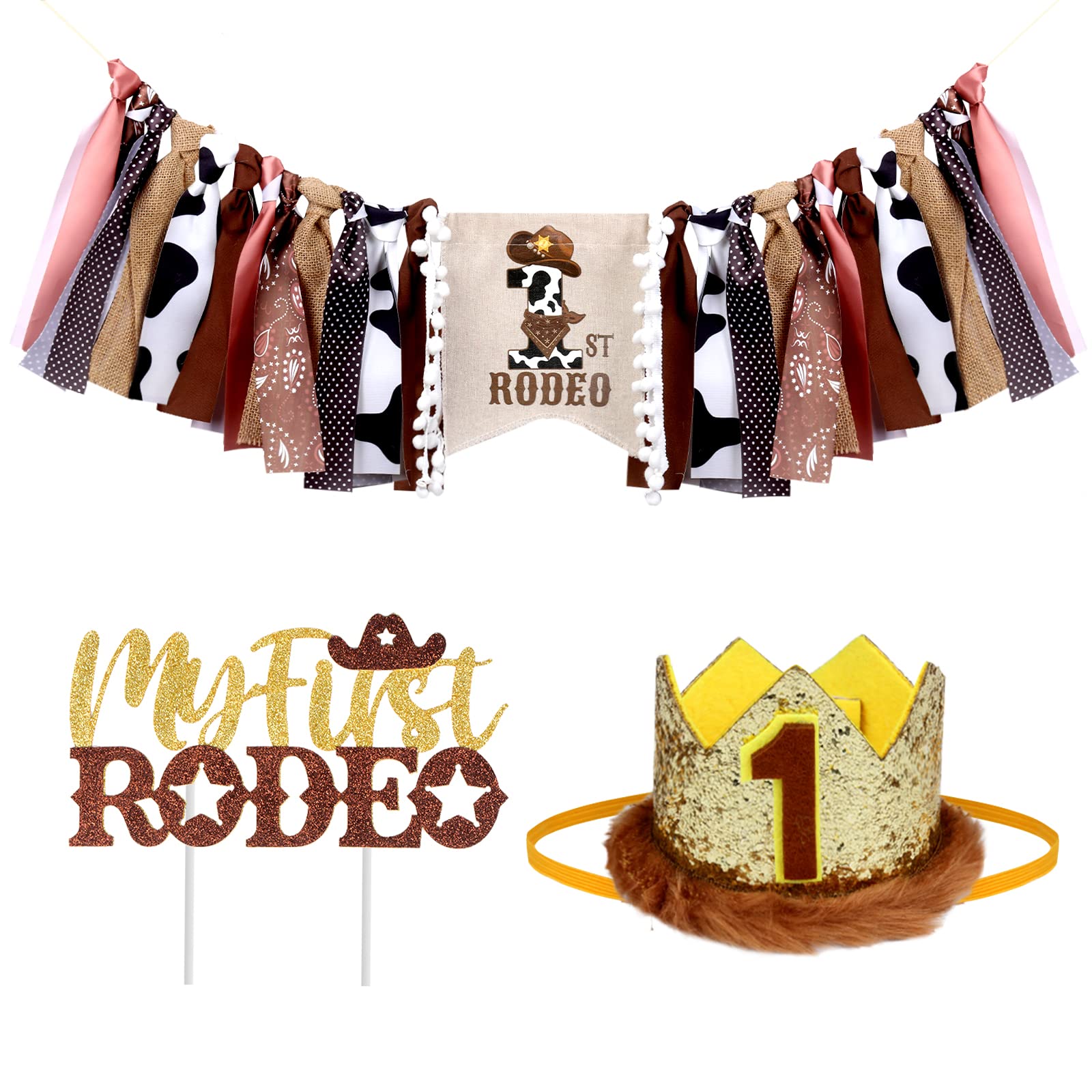 Cowboy High Chair Banner For 1st Birthday - My First Rodeo Decor, Western Theme Party Decoration - View #10