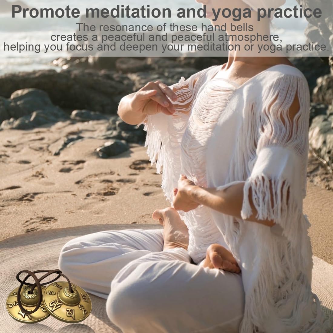 Zimbel, Chinesische Deko, Tibetische Tingsha Zimbeln Glocken Buddhistische Meditation Yoga Glocke geprägte Manjira Spirituelle Geschenke