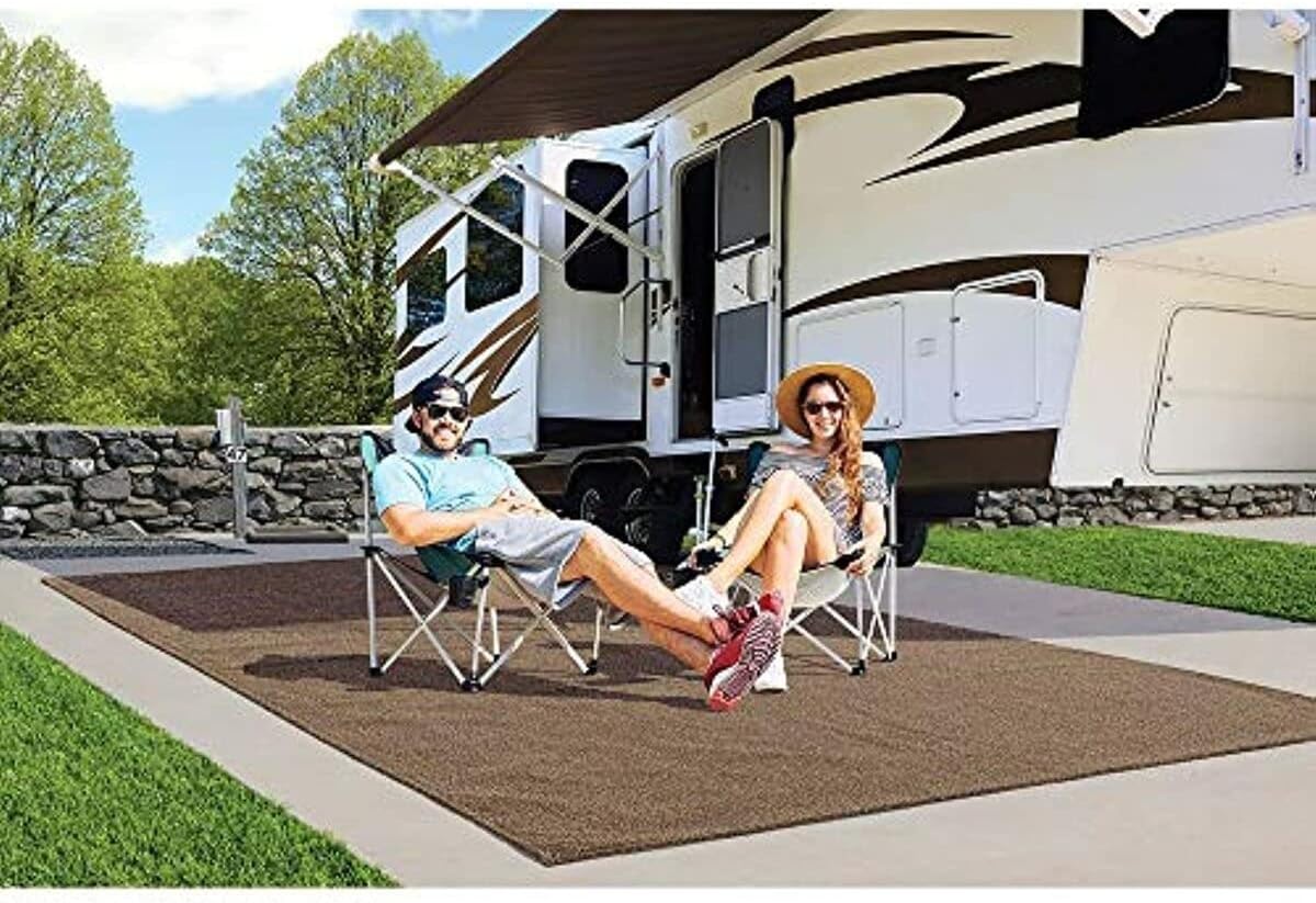 Prest-O-Fit Surface Mate Patio Rug 8 Ft. X 12 Ft. - Brown Tan