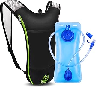 GIEMIT Trinkrucksack, Trinkrucksack mit 2 l Wasserblase für Damen und Herren, isolierter Tagesrucksack, leichter Wasserruc...