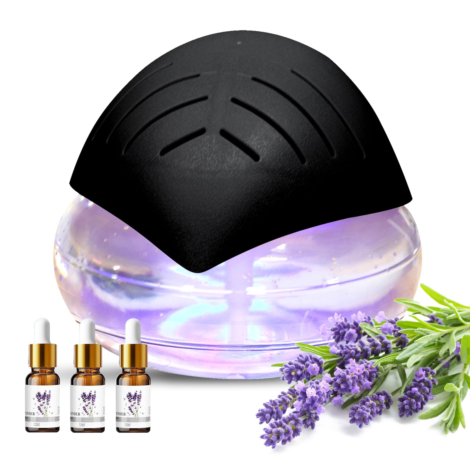 Odświeżacz powietrza, dyfuzor zapachowy, jonizer, 30 ml olejków eterycznych, oczyszczacz powietrza w pomieszczeniu, oczyszczacz powietrza i zmieniający kolor LED Light/czarny