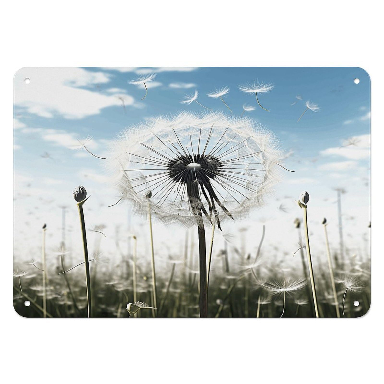 Fekiloot Style Dandelion Wall Decor Iron Painting Metal Sign