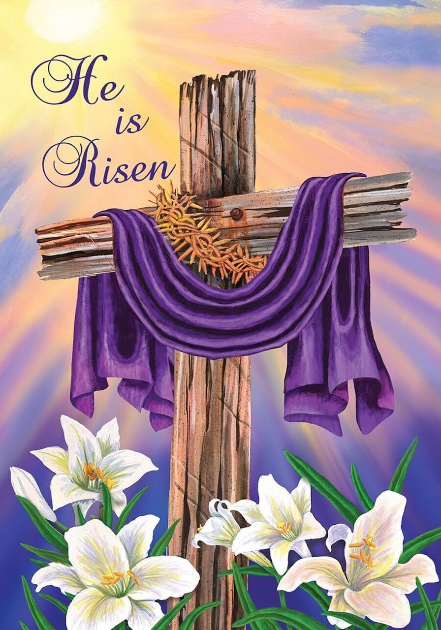 Briarwood Lane He Is Risen Lilies Easter Garden Flag