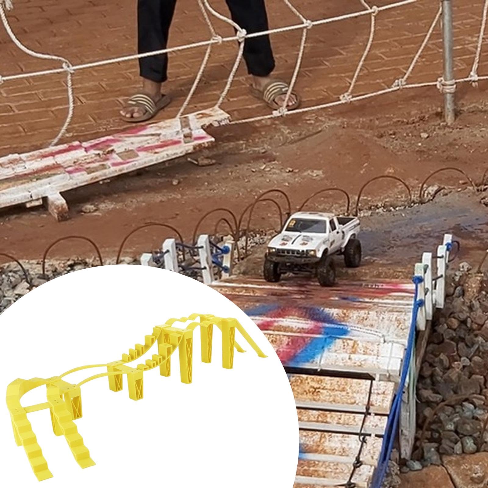 TISHITA RC Bridge per Auto Radiocomandate Ponte per Ostacoli Rampa per Arrampicate Scena Simulata in Materiale PP per Maggiore Resistenza Adatta per Gare, Style a