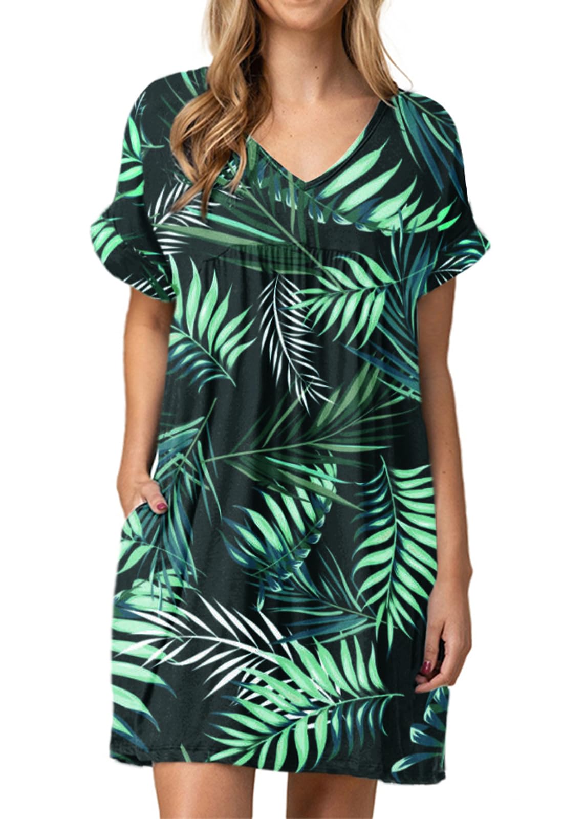 Jayscreate Women's Baby Doll Summer Casual T Shirt Flowy Short Sleeve Dress