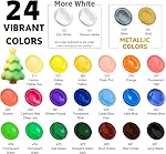 HUAL Professional Acrylic Paint Set, 24 Colors (60ml/2oz), High-Pigment Art Supplies for Professional Painters & Artists, Multi-Surface Application for Canvas, Wood & Stone, 14 Years and Up