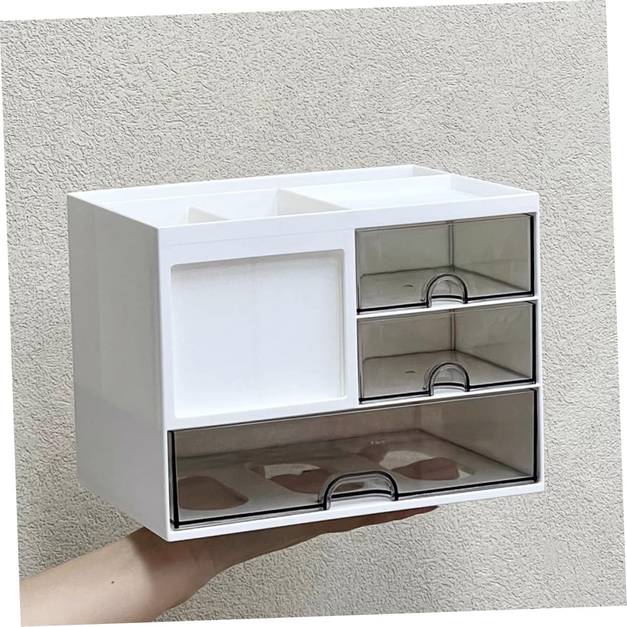Didiseaon Organizador de Escritorio Caja de Almacenamiento Transparente Estuche de Papelería para Despacho y Estudio
