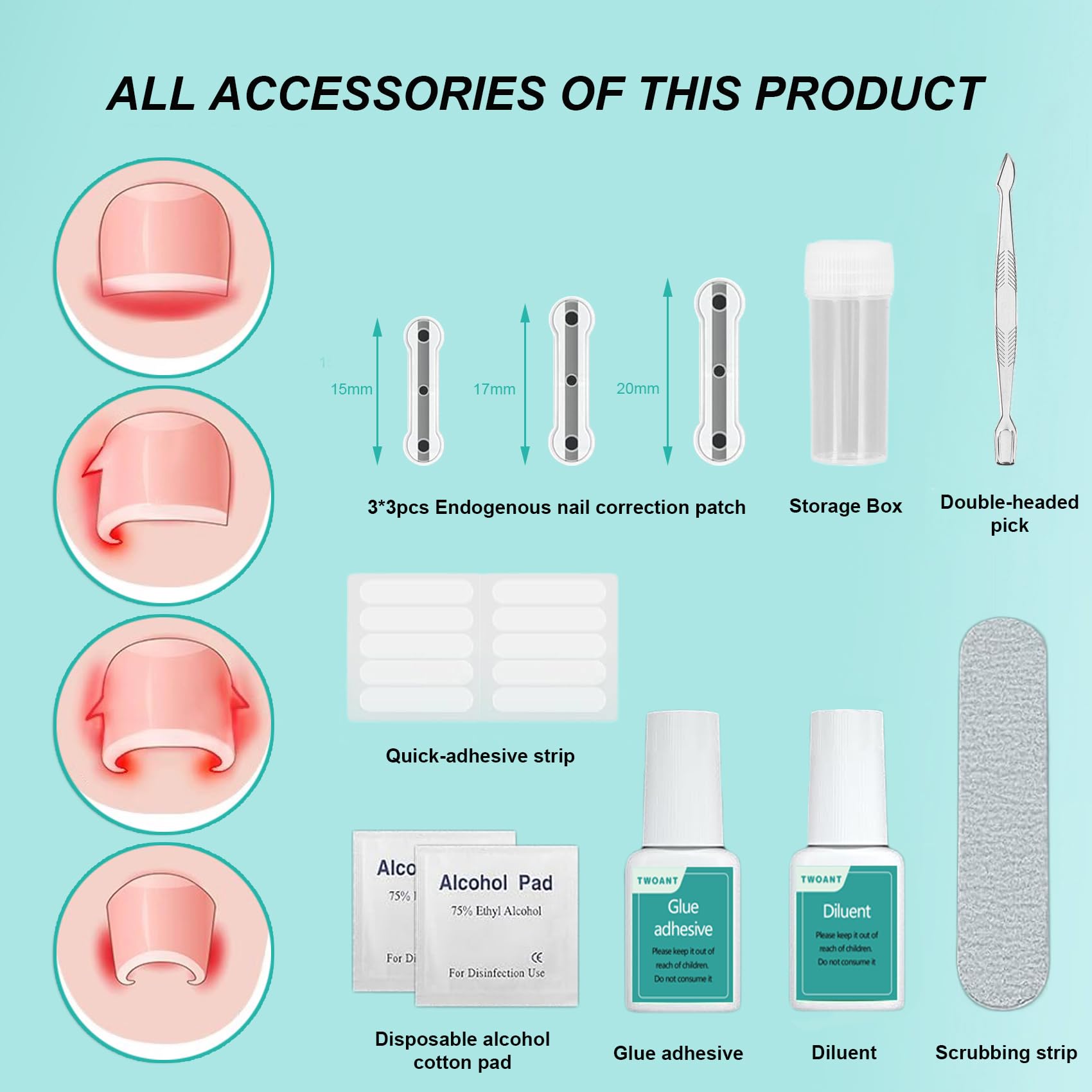 Ensemble Professionnel Pour la Correction des Ongles Incarnés : Patchs de Correction des Ongles et Outils Efficaces Pour Ongle Incarné
