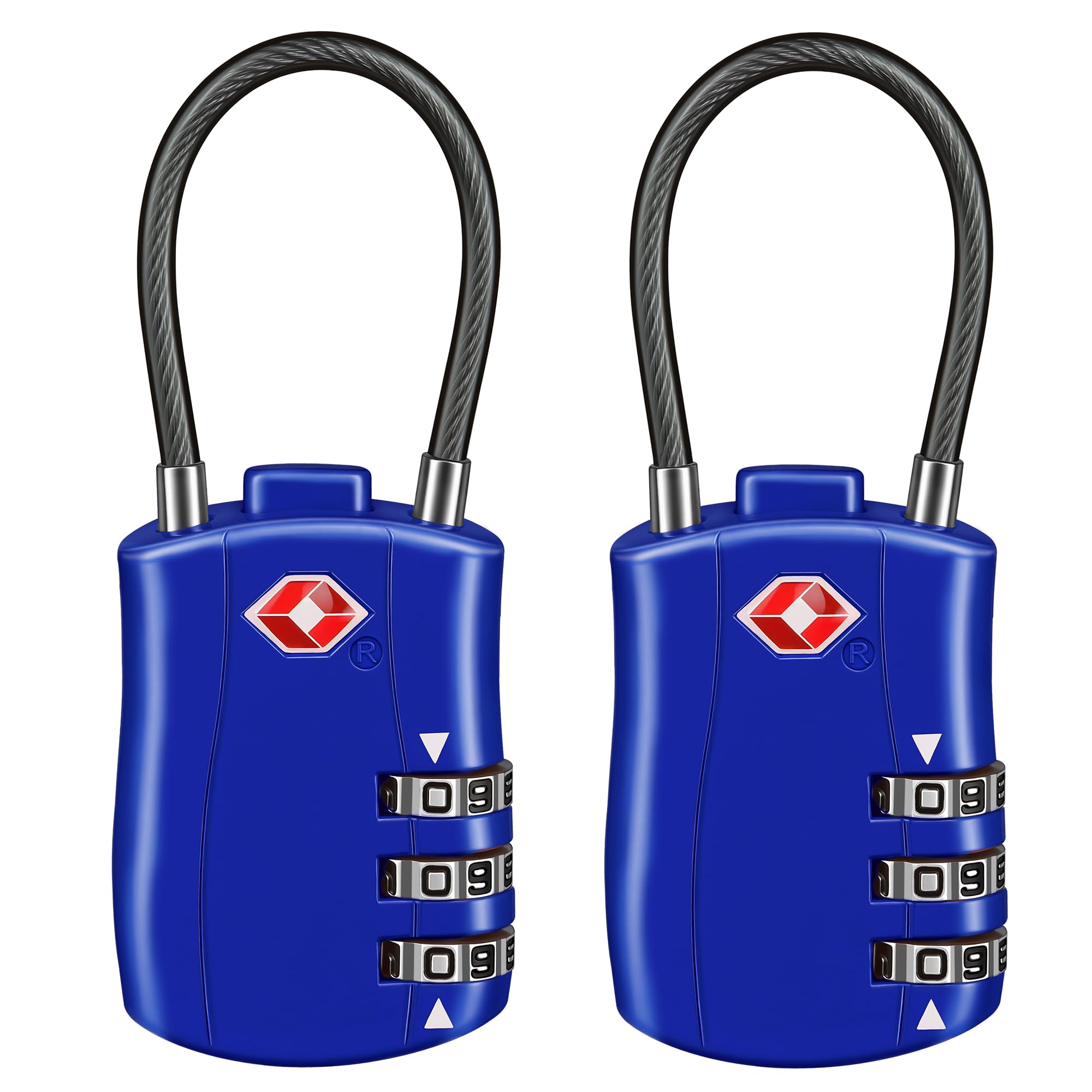 T Tersely TSA Approved Luggage Combination Locks, T Tersely (2 Pack) Combination Padlock with Alloy Body TSA Lock for Travel Bag, Suit Case, Lockers, Gym, Bike Locks or Other (Blue)