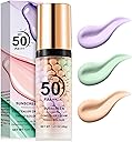 3 in 1 Color Correcting Serum, SPF Primer for Face Before Makeup, Sunscreen One Step Makeup Primer,SPF 50 PA+++ Isolation Cream,Color Correcting Facial Serum Oil Control & Moisturizing (1PCS)