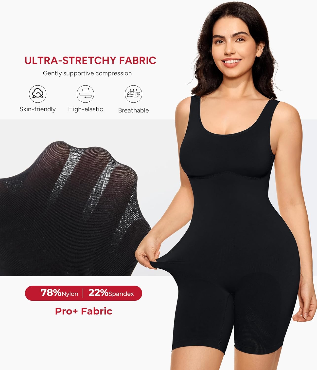 Nebility Bodysuit Shapewear for Women Tummy Control Body Shaper Waist Trainer Body Suit - Image 5