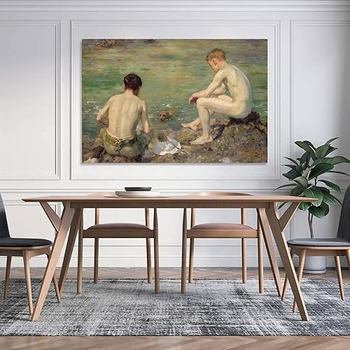 Miniatura 5 de Henry Scott Tuke - Póster decorativo de tres compañeros, arte de pared para sala de estar, dormitorio, 12 x 18 pulgadas (11.8 x 17.7 in)