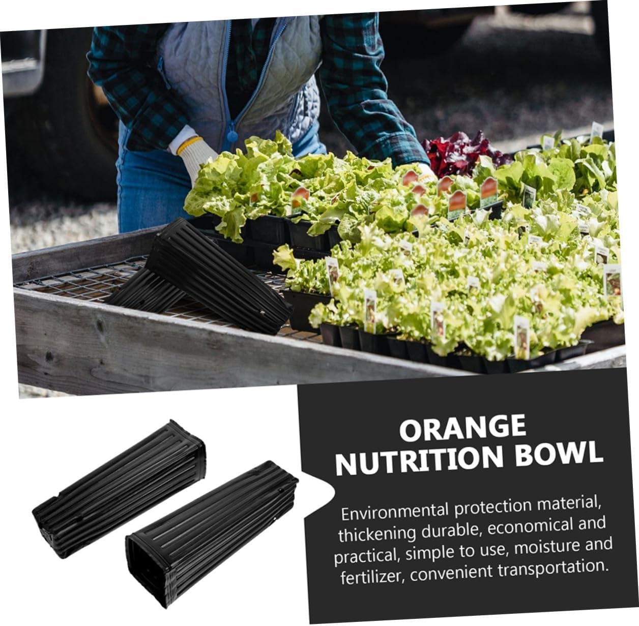 50pcs Black Thickened Plant Nursery Bags for Orange Citrus Seedlings 9x29cm Aeration Grow Bags for Vegetable and Fruit Gardening