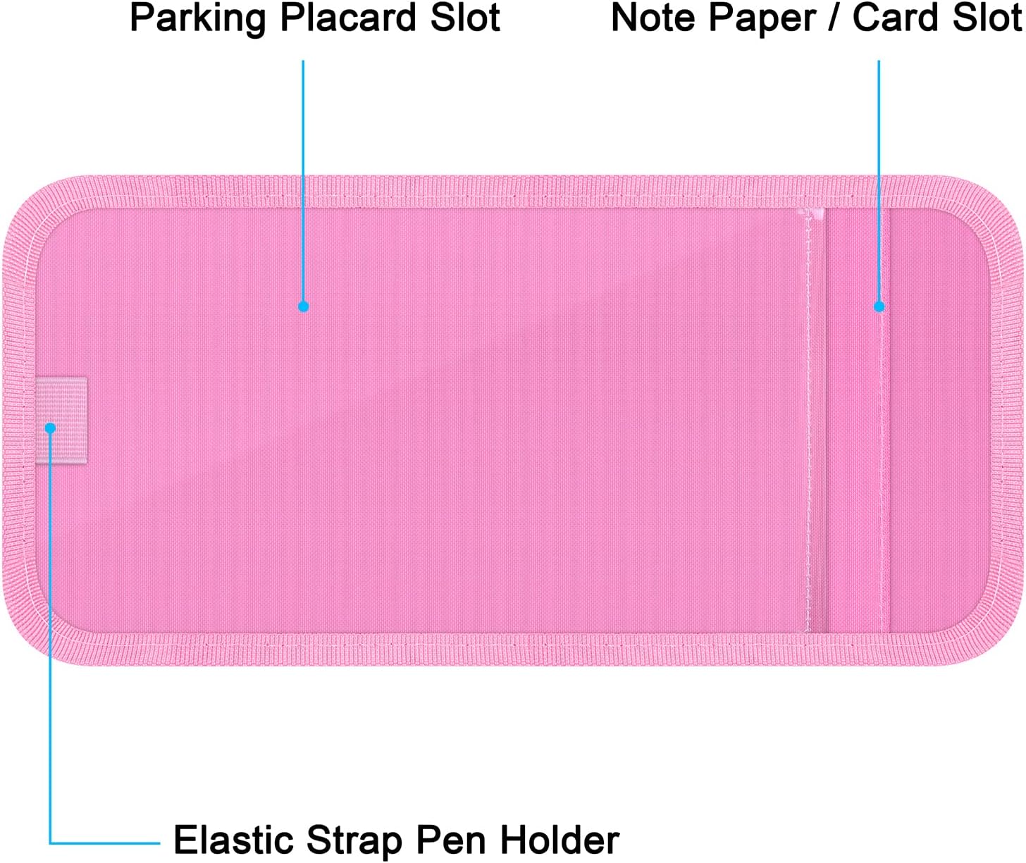 Handicap Placard Holder for Auto, Car Sun Visor Disabled Parking Tag, Pink image 2