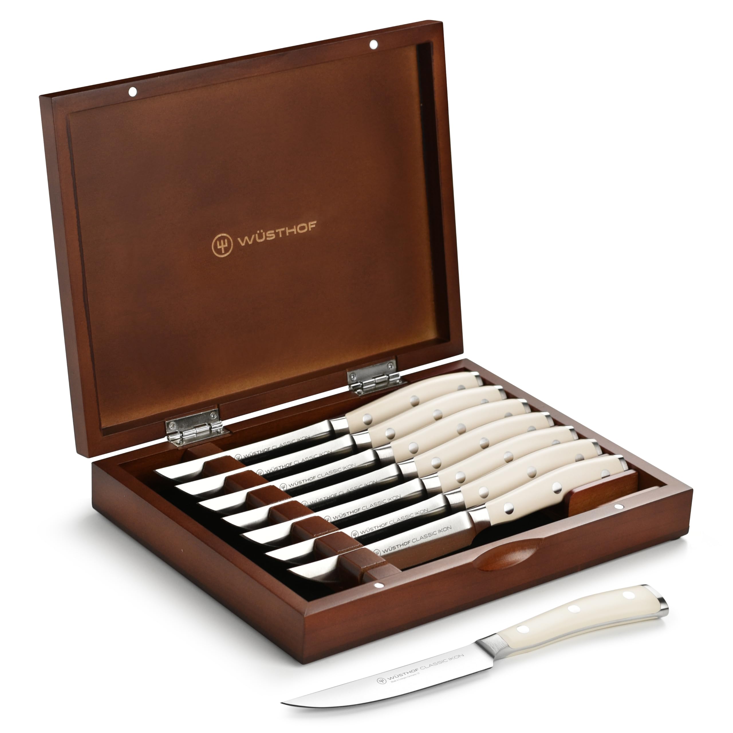 【新品】WUSTHOF ステーキナイフ（8本） Amazon.com: Wusthof Classic Steak Knife Set with Wood Case (8