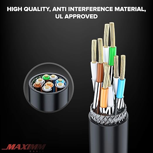Cable Ethernet Cat7 50 ft - RJ45 de Alta Velocidad - Negro miniatura 3