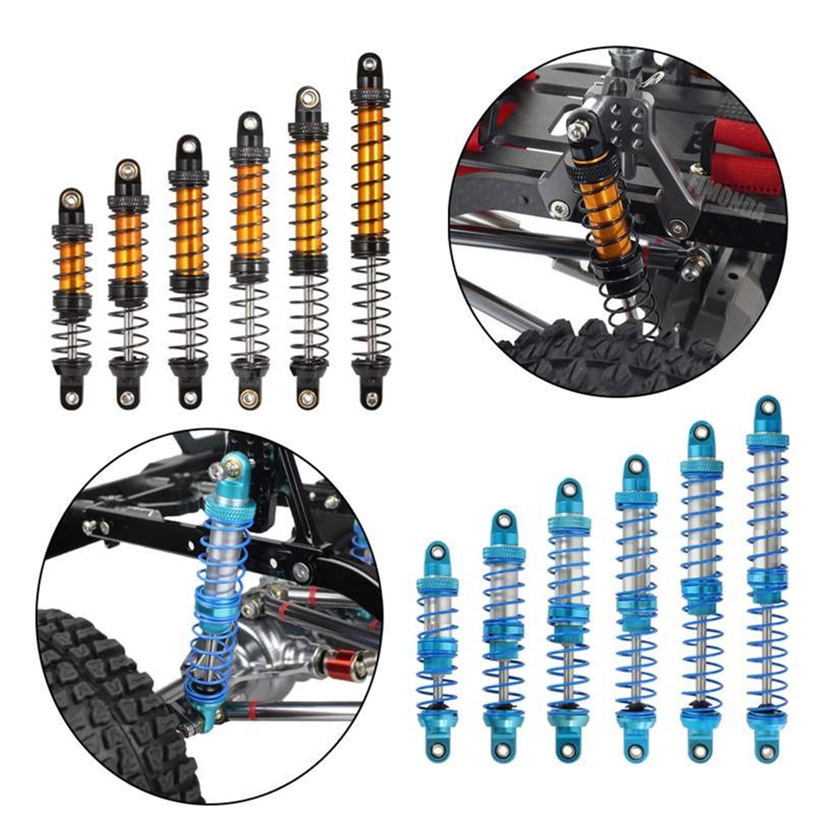 Ammortizzatore Olio Metallo 120 Mm Per Auto Cingolata 1/10 RC Assiale - Foto 5