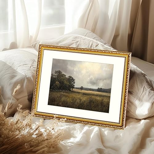 Miniatura 5 de AtterrirArt Arte de pared retro enmarcado en oro, 13 x 16 pulgadas, póster de impresiones de paisaje rústico, decoración estética de habitación de