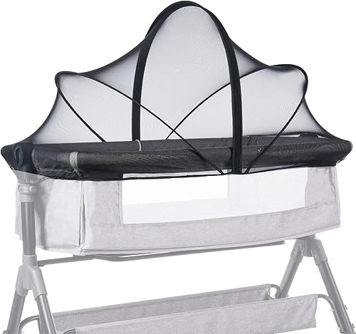 Miniatura 8 de Mosquitera para cuna de bebé para mantener a los insectos/insectos/gatos fuera, moisés para niños pequeños, cama de noche, red de seguridad con Negro