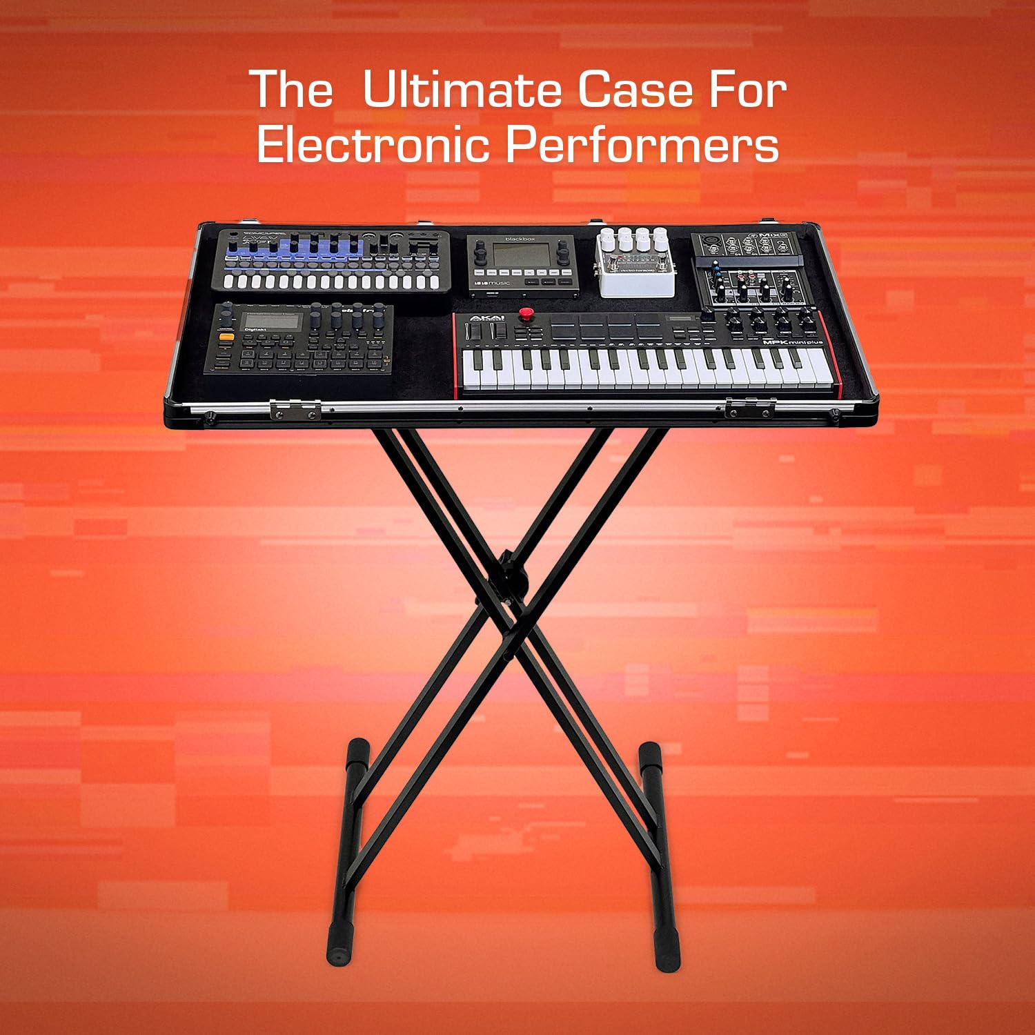 Analog Cases UNISON Performance Case XL, valigia da trasporto DJ (borsa da trasporto leggera e resistente, massima protezione, valigia DJ per il trasporto di più dispositivi), nera