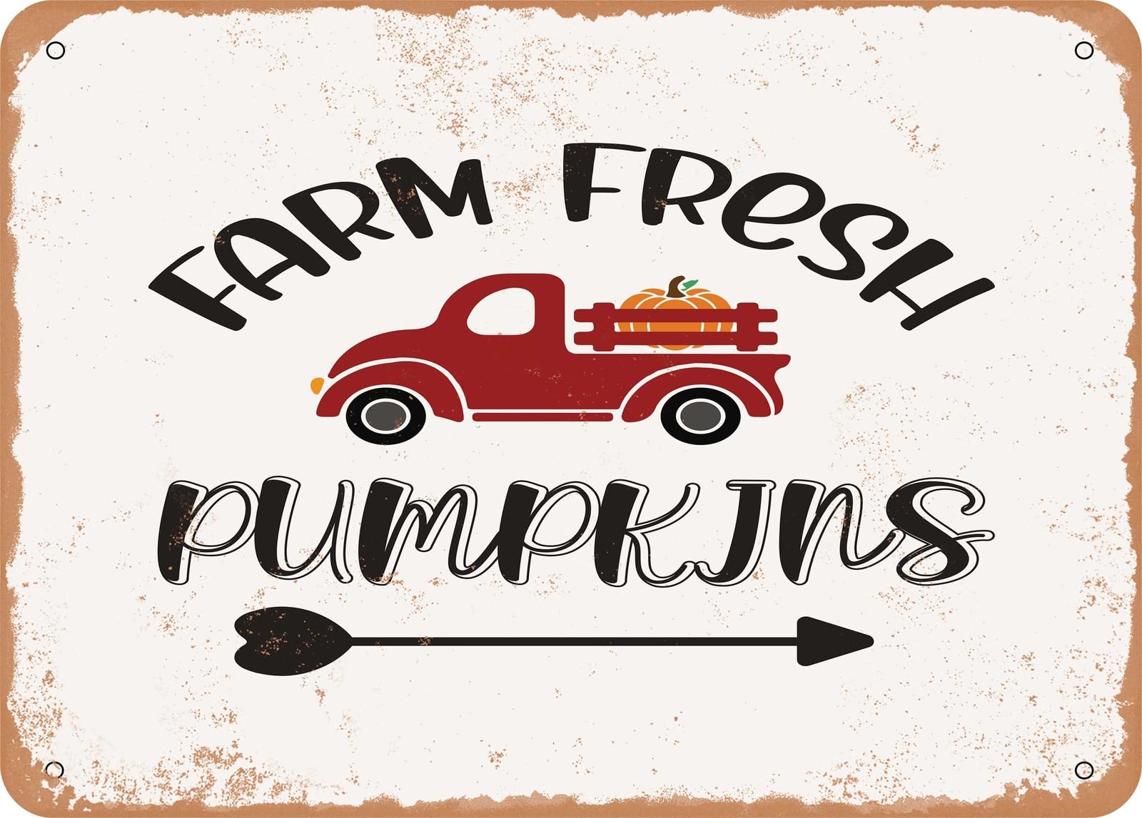 Miaomansenstore Metal Sign - Farm Fresh Pumpkins - 5 - Vintage Look Sign Home Decor