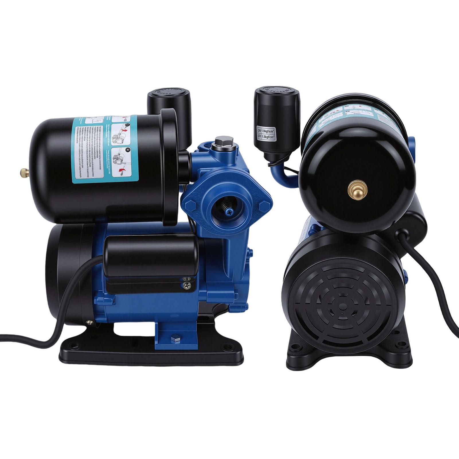 Generic Pompa Booster Autoadescante, Prevalenza da 40 M, Pompa a Getto per Pozzi Poco Profondi con Avviamento e Arresto Automatico, Booster a Pressione dell'Acqua con Serbatoio a Pressione (Spina